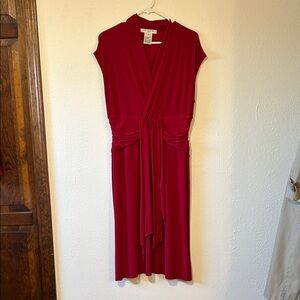 Evan Picone Vibrant Red Midi Dress